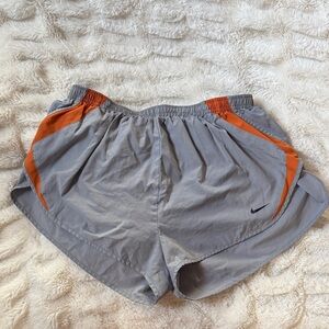Nike Women's Athletic Shorts in Gray with Orange Accents